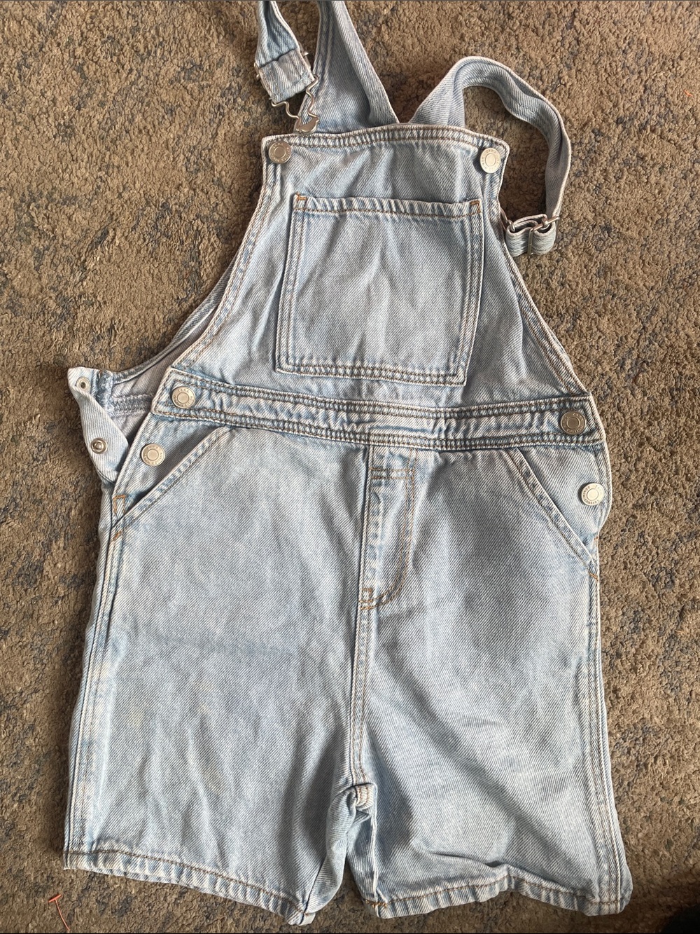 Zara Light Blue Denim Short Overalls for Kids